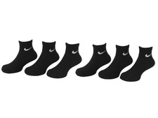 Nike Little Boy's 6-Pairs Young Athletes Black Ankle Socks Sz: 5-7 Fits 10C-3Y