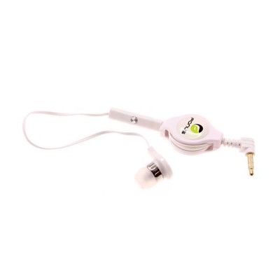 Retractable Mono Earphone Headphone 3.5mm w Mic Headset for Smart Phones