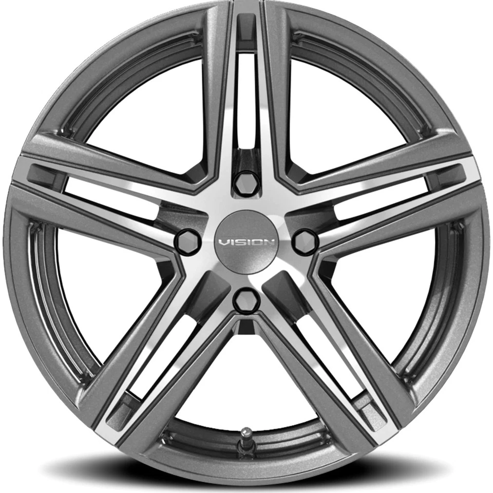 (Set of 4) Vision 640 Nitrous 15x6.5 4x100 +38mm Gunmetal Wheels Rims 15" Inch Foto 4 de 4