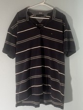 Vintage Tommy Hilfiger Rugby Polo XL Navy Grey Stripe 90s Y2K Preppy