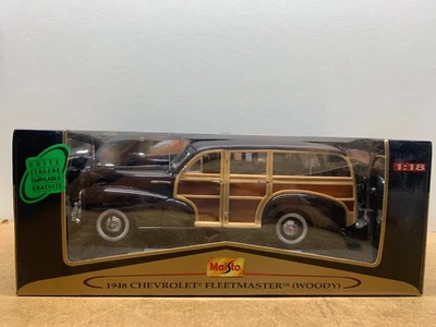 MAISTO CHEVROLET FLEETMASTER WOODY 1948 1/18 EN BOITE ru D1 - Photo 1/4