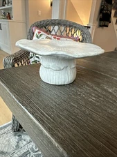 Anthropologie Terrain Ceramic Mushroom Pedestal Serving Plate Rare Collect 3x7