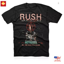 NEW Rush Band All the world's A Stage Inspired Unisex S-5XL T Shirt Gift For Fan