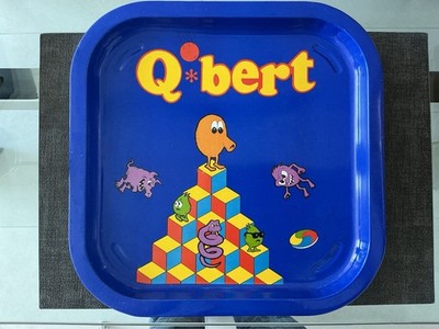 Qbert Metal Serving Trays Lot Of (2) Rare! Q*bert Q Bert Q-bert