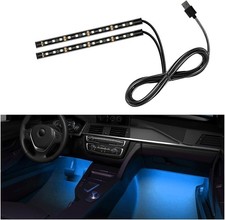 Car LED Strip Light 24RGB, 12V Under Dash Ambient Neon Lamp USB Ice Blue