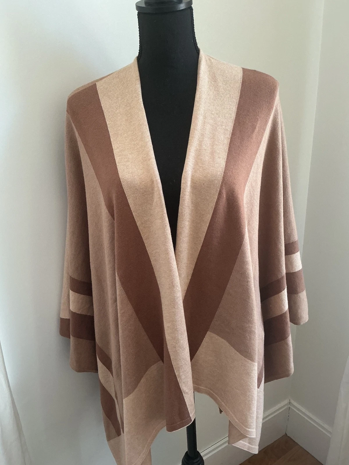 NWT J. McLaughlin Coffee Caramel Cotton Modal Poncho Size OS Womens