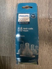 Philips Avent Anti-Colic Baby Bottle Nipples Flow 2 1m 4-Pack BPA Free New