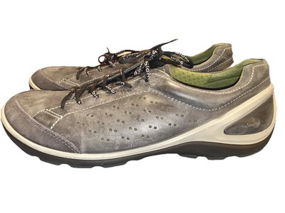 Ecco Biom Grip Grey Gray Leather Lace Up Shoes Men's Size EU 45/ US 11-11.5