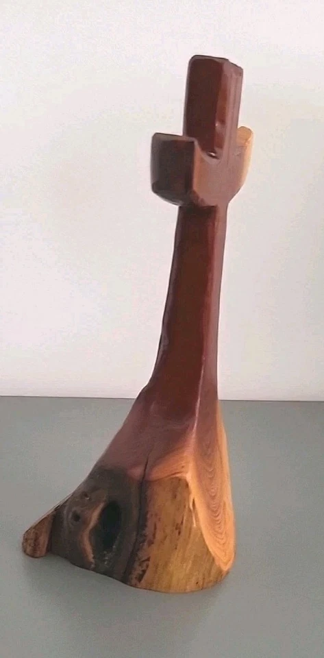 Деревянный ручной резьбы прочный крест красный кедр полуглянцевая отделка 9 дюймов подпись художника - Изображение 4 из 4