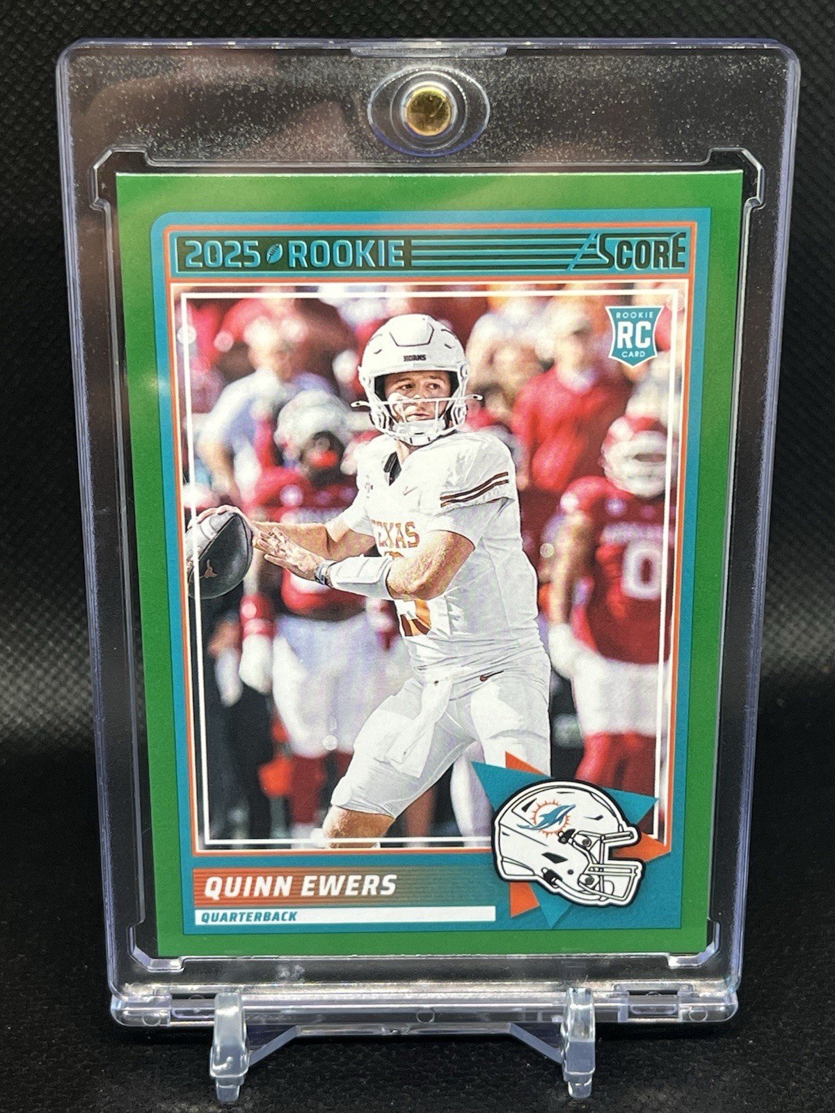 2025 Score Quinn Ewers #75 - Rookie Green Variation (RC, SP) - Miami Dolphins