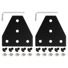 2Set 2020 Corner Bracket Plate, T-Slot Aluminum Extrusion Connector, Black