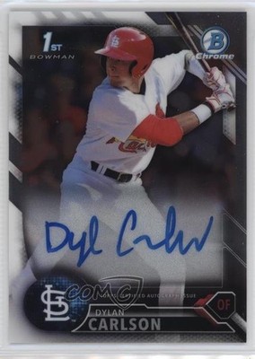 2016 Bowman Draft Chrome Draft Pick Dylan Carlson #CDA-DC Auto 03j5