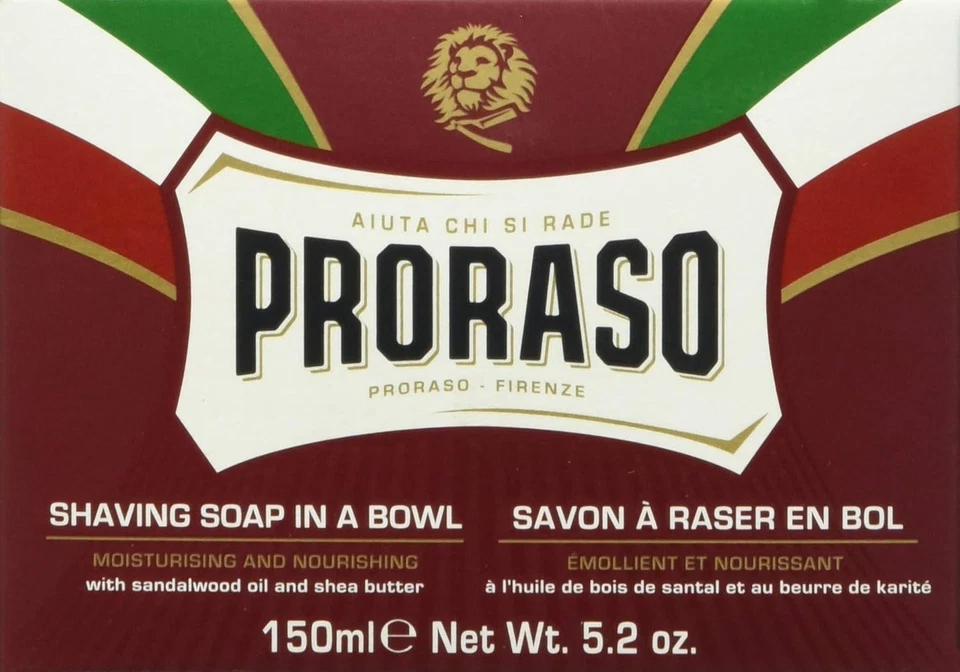 PRORASO Sapone Da Barba Red Shaving Soap in Bowl with Sandalwood | NEW - Immagine 2 di 4
