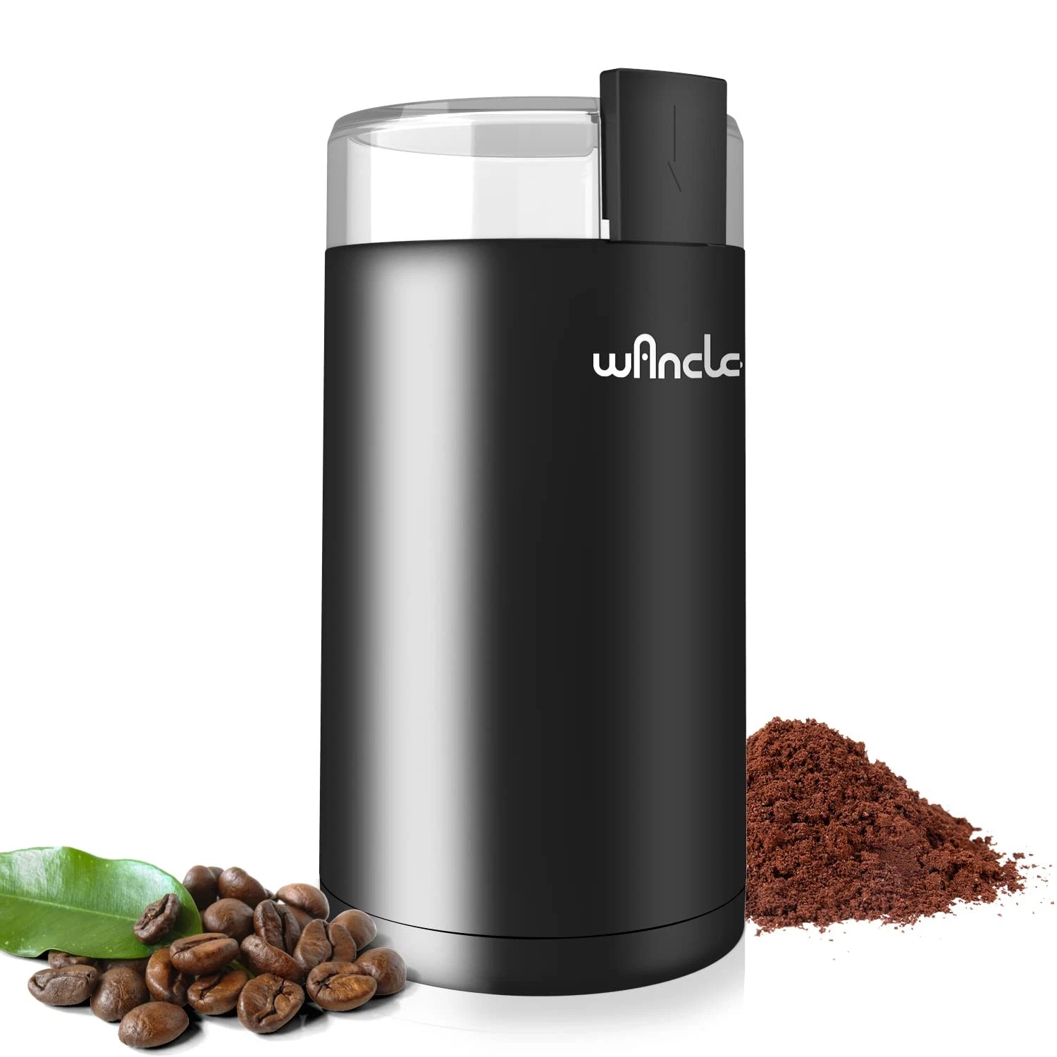Wancle Electric Coffee Grinder, Spice One 6.6×3.5 IN, Black+Black