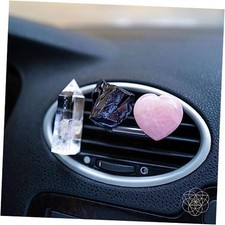Spiritual GPS Crystal Car Kit with Natural Rose Quartz, Black Obsidian