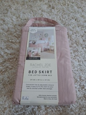 Rachel Zoe Bed Skirt Lofted  Dorm Bed Twin XL Pink 42  Drop Height NEW