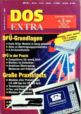 DOS International DOS EXTRA Nr. 2 1994 DFÜ Modems CompuServe BTX ISDN Mailbox