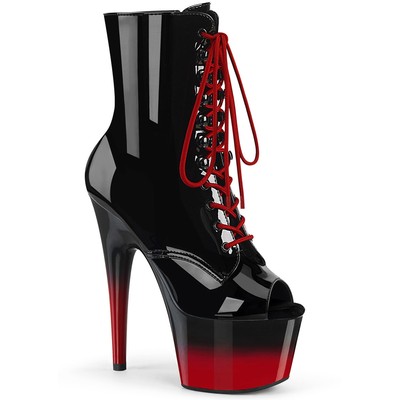 Pleaser 7'' Heel Peep Toe Lace-Up Ankle Boots Adult Women Shoes Adore/1021Br/H