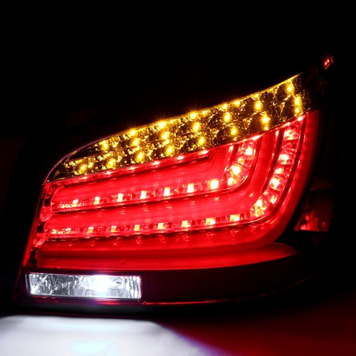 Red Fits 2004-2007 Bmw E60 5-Series 525I 530I Led Tube Tail Lights Brake Lamps - Picture 4 of 8