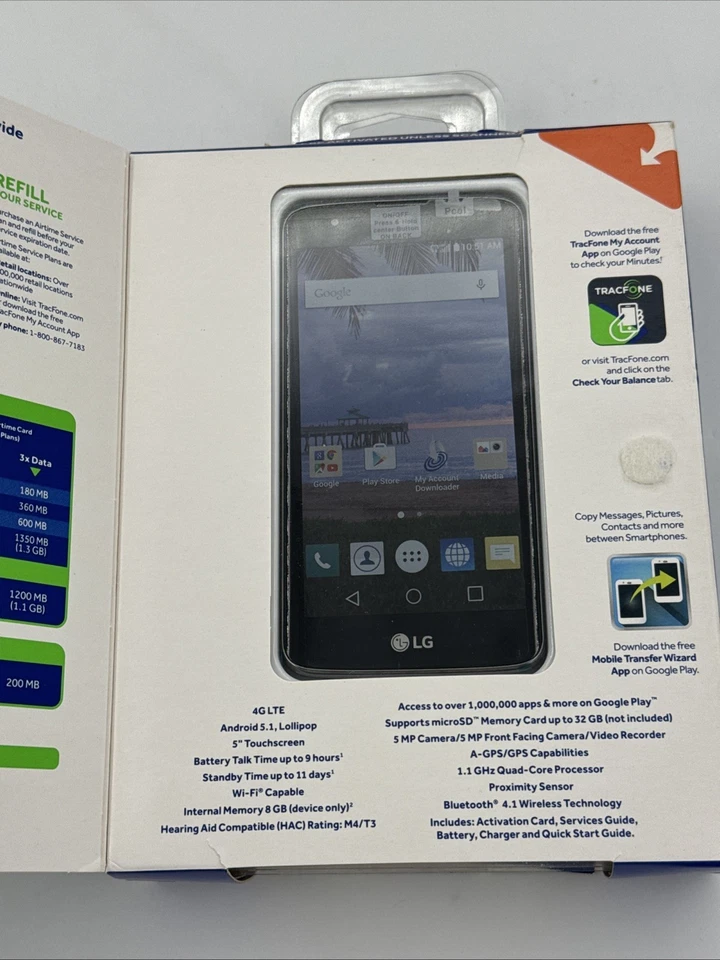 Smartphone LG Treasure LTE L52VL TracFone 8GB Negro Android Caja Abierta  Foto 2 de 4