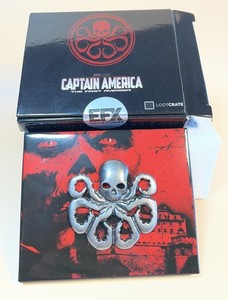 Captain America The First Avenger Lootcrate EFX Collectibles Hydra Pin NEW-open
