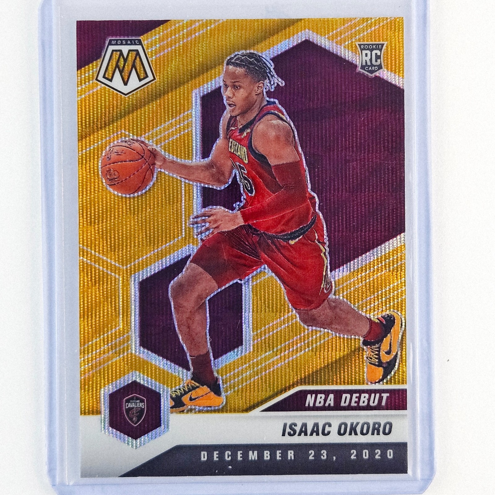 2020-21 Panini Mosaic - NBA Debut Isaac Okoro #271 Gold Wave Mosaic Prizm (RC)