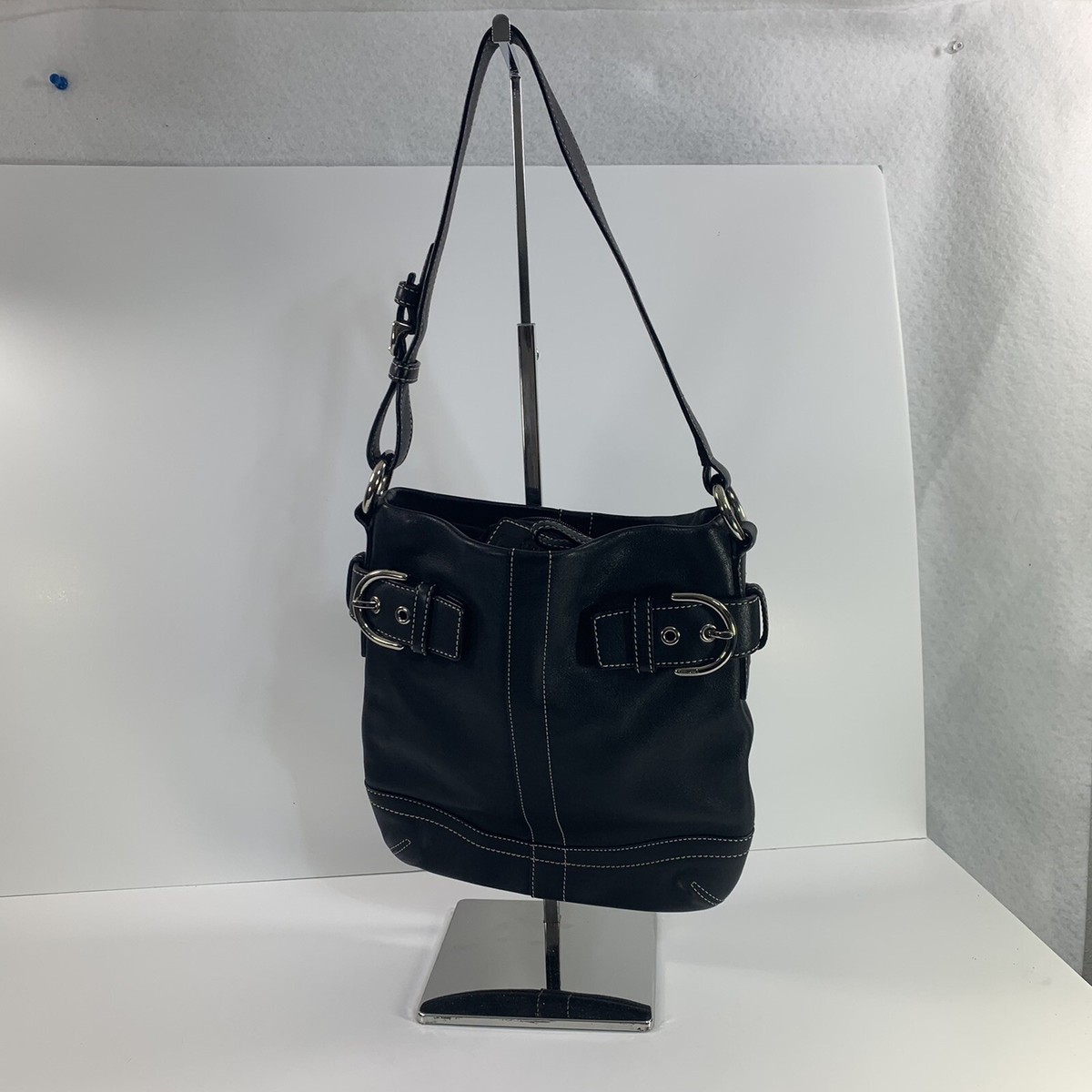 バッグ Coach Soho Black Shoulder Hand Bag y2k Vintage Coach Soho 3653 Hobo Shoulder Bag Black Leather Y2K