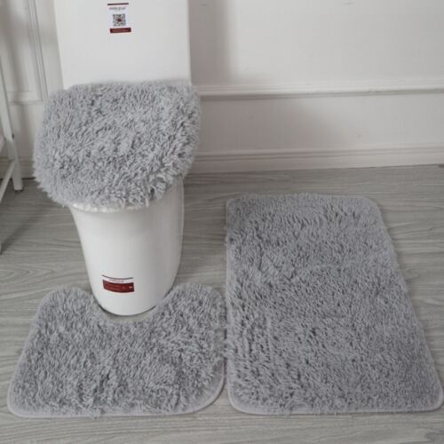 Bathroom Bath Mat Contour Rug Set with Toilet Lid Covers~Home Decoration 3-Piece - Picture 36 of 40