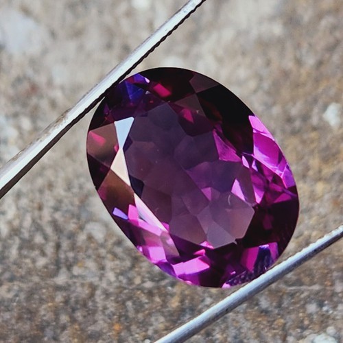 Natural Rhodolite Garnet 31 Ct Raspberry Pink Certified Oval Shape Gemstone - Picture 6 of 8