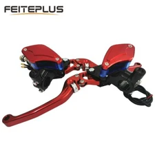 Pair Motorcycle Master Cylinder Reservoir Brake Clutch Hydraulic Levers 7/8"  US