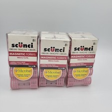 Scunci Pink Magnetic Rollers Wavy Curls Jumbo 8 Per Pack Curlers 2005 3 Sets