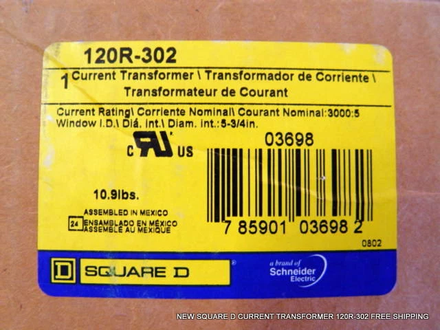 NEW SQUARE D CURRENT TRANSFORMER 120R-302 FREE SHIPPING - Image 4 of 4