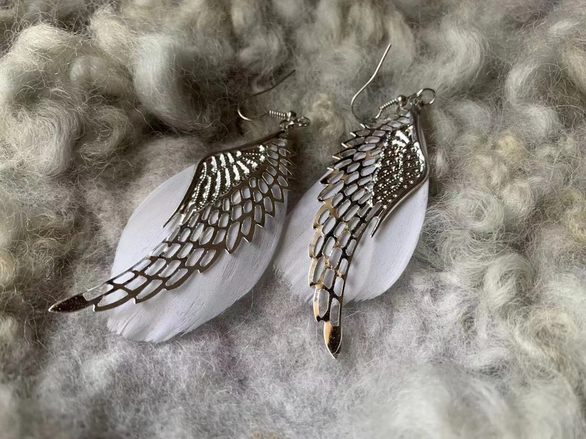 Boho feather earrings outlet