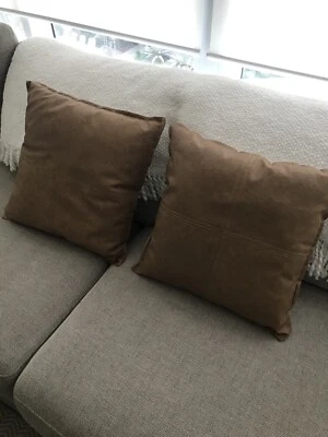 Boho Leather Look Cushions Decorative Accessories