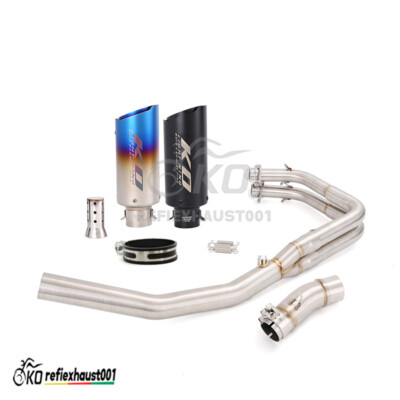 For Kawasaki Ninja 400 Z400 2017-23 Complete System Exhaust Tips Mid Header Pipe