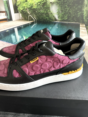 COACH MEN'S Clip Court Sneaker CN324 DEEP BERRY US 10.5 D | eBay