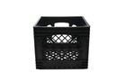 Juggernaut Storage 16QT Heavy-Duty Plastic Square Milk Crate Black