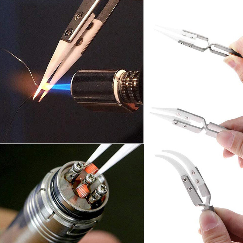 2X(3 Pack Antistatic Ceramic Tweezers Tweezers Inverted Tweezers Precision Heat 6033425156346 eBay