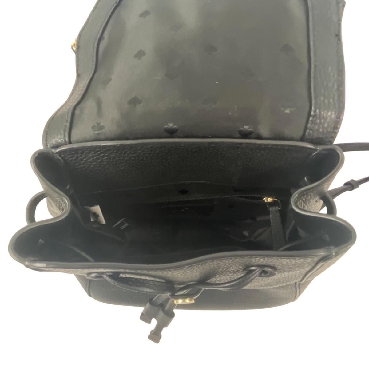 kate spade Black Leila Pebbled Leather Medium Drawstring Backpack Kate Spade Leila Flap Backpack Black Medium | Mercari main image 2