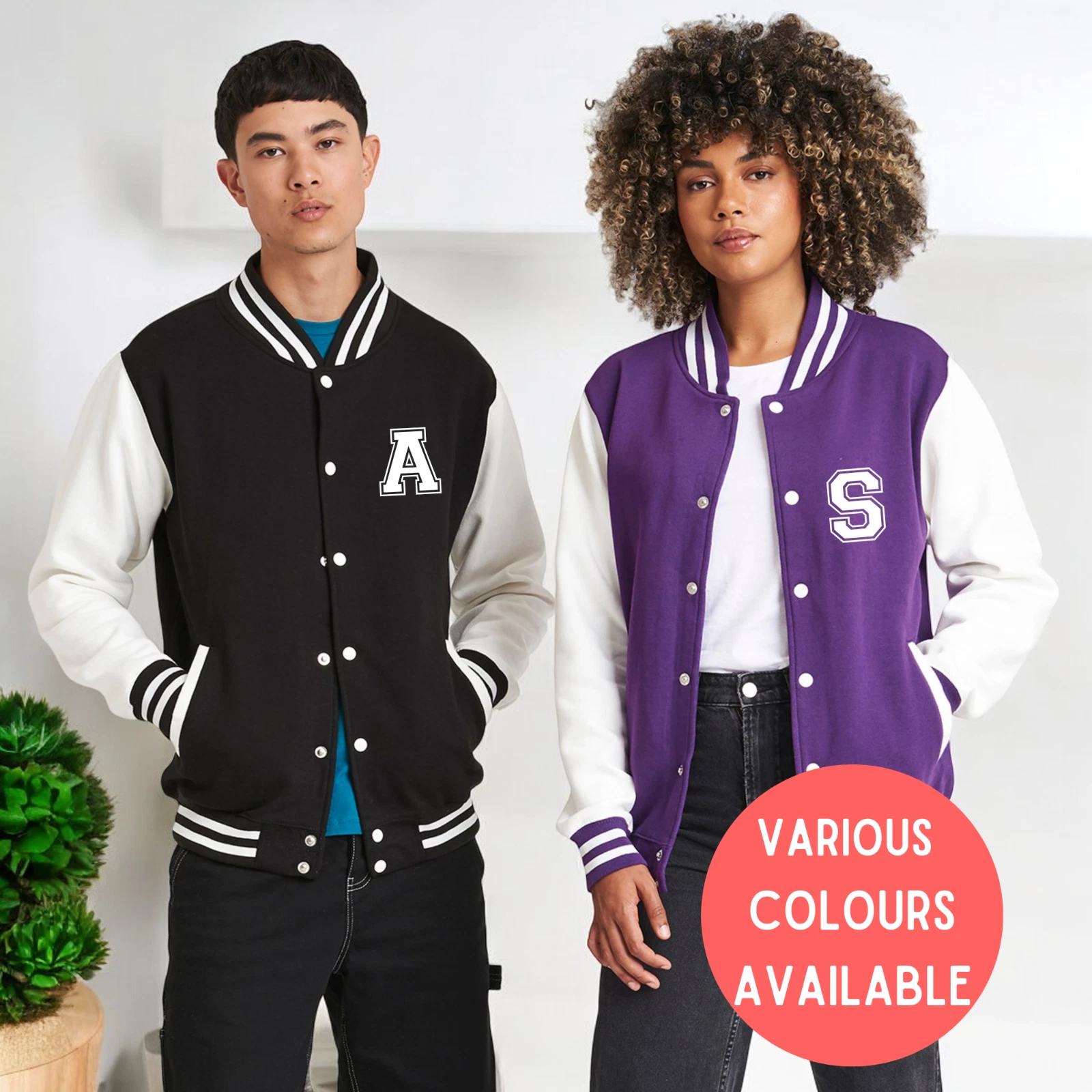 Personalised Initials Unisex Adult Varsity Jacket Custom Monogram College Jacket
Opens in a new wind