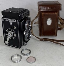 Rolleiflex DBP DBGM TLR Camera w/Carl ZEISS Tessar 75mm 1:3.5 Heidosmat 2.8 Lens