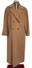 Simone Coat Overcoat 16 Mocha Double Breast Wool Cashmere Blend Button Up Long
