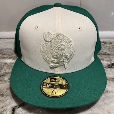 New Era 59Fifty Men's Cap NBA Boston Celtics Basic 2Tone Green Fitted Hat 7 1/2