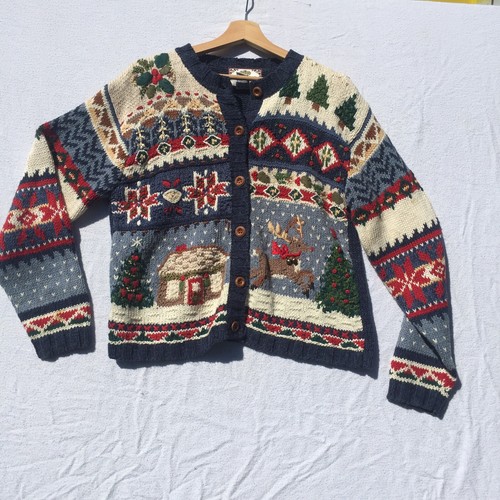 Christmas Cardigan Sweater Reindeer 