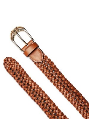 Michael Michael Kors Woven Leather Belt Large/Extra Large L  display picture 3