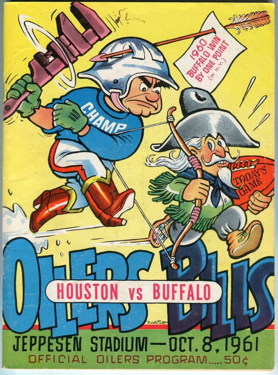 1961 Buffalo Bills @ Houston Oilers 10/8/61 AFL Program Chase Very