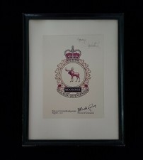 Queen Elizabeth II Signed Royal Canada Moosonee Royalty Armorial Insignia Proof