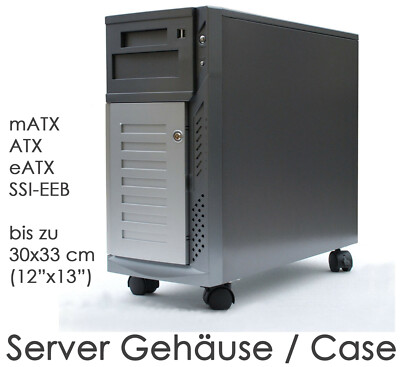 GEHÄUSE F. SERVER GAMER-PC ATX EATX ROLLEN 500W F MOTHERBOARD BIS 12x13'' 30x33cm