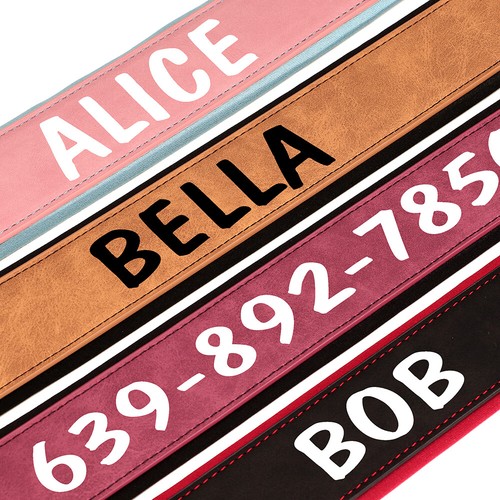 Personalisiert Hundehalsband Lederhalsband Hund Breit mit Namen Verstellbar M-XL - Bild 9 von 21