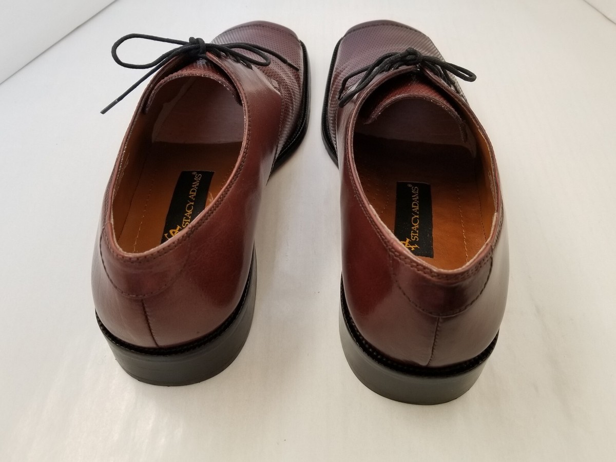 Stacy Adams Derby Square Toe Brown Leather Dress Shoes Men